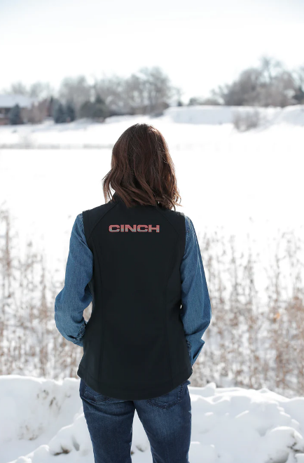 Cinch Womens Bonded Soft Shell Vest Black Rust Dust N Ranch Outfitters